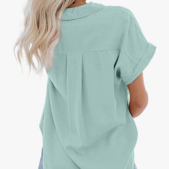 Casual Aqua Button-Down Shirt - Picture 3 of 3